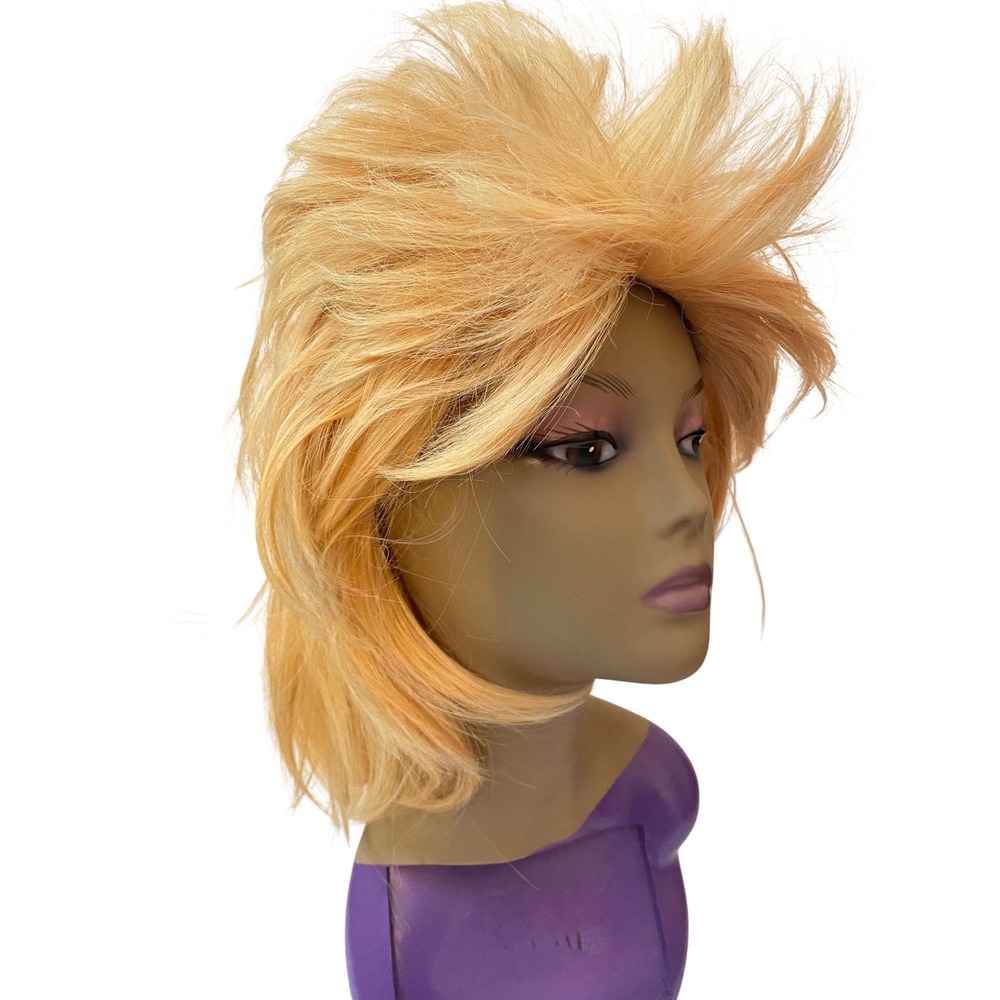 Strawberry Blonde Shag Mullet Wig Synthetic Layered Spiky Costume Cosplay Hair